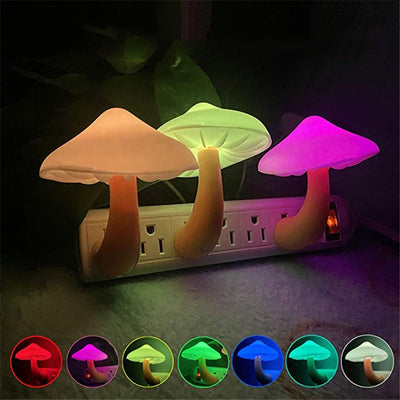 LED Night Light Mushroom Wall Socket Lamp EU US Plug Warm White Light-
 Overview:
 


 1. 100% brand new with high quality
 
 2. Light sensor-led night light, connecting with the wall socket, like the picture, it will automatically ligHome ImprovementYoucef storeYoucef storeLED Night Light Mushroom Wall Socket Lamp EU